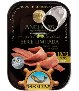 Más sobre Anchoas en Aceite de Oliva Serie Limitada Codesa 85g (11-14 filetes)
