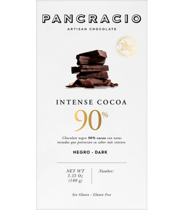 Tableta Chocolate Negro Pancracio Intense Cocoa 90%